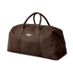 Veľká celokožená víkendovka DAVID | 60 - 80 l | Kávová