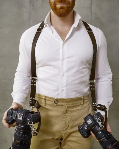 Two Camera Harness | Dark Brown