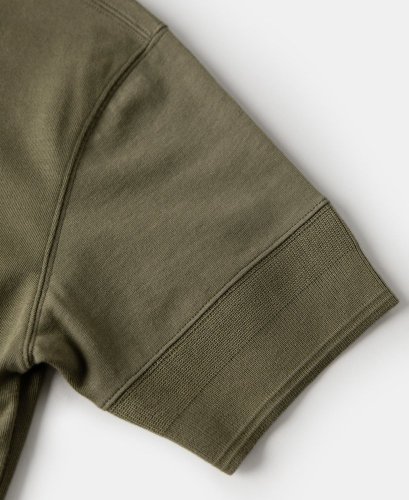 Vintage henley tričko s krátkym rukávom | Army zelená