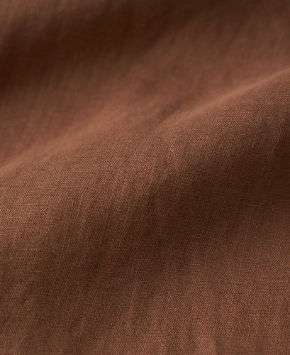 Ľanová košeľa s talianskym vintage golierom | Hrdzavá