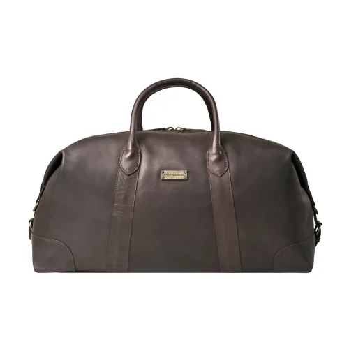 Veľká celokožená víkendovka DAVID | 60 - 80 l | Kávová