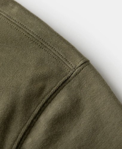 Vintage henley tričko s krátkym rukávom | Army zelená