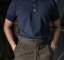 Vintage Short Sleeved Henley T-Shirt | Navy - Size: S