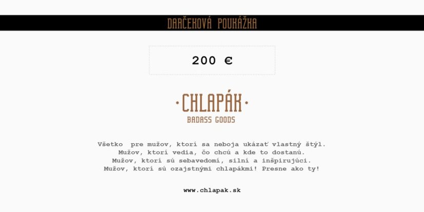 Darčeková poukážka | 200 €