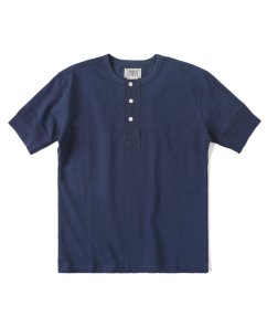 Vintage Short Sleeved Henley T-Shirt | Navy