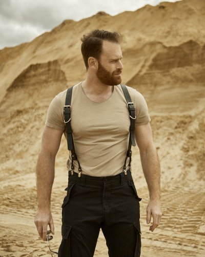 Full Leather Suspenders | Black - Suspenders size: XXL