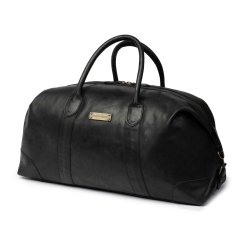 Veľká celokožená víkendovka DAVID | 60 - 80 l | Čierna
