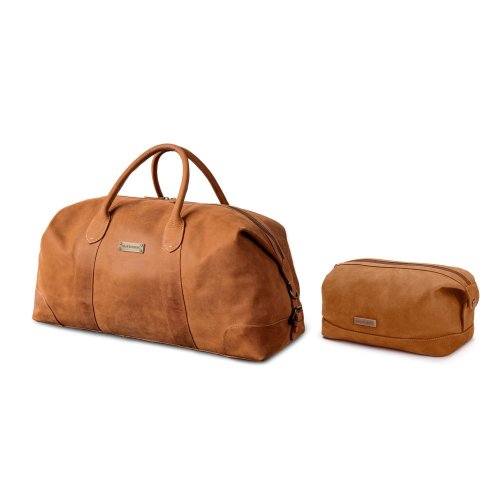 Set | Weekender DAVID & Dopp Kit RUBY | Cognac