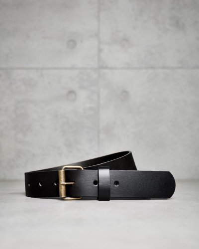 Belt RENEGADE | Black - Belt size: Waist 105 - 115 cm, Engraving: Custom initials (specify in order note)