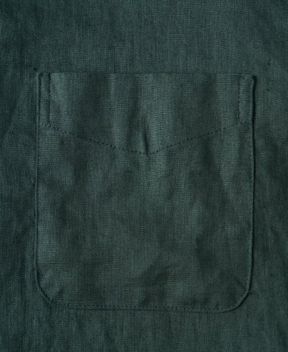 Vintage Italian Camp Collar Linen Shirt | Ocean Green - Size: M