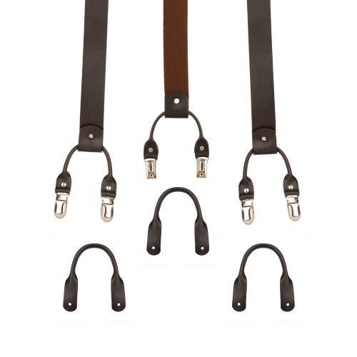 Leather Front Suspenders | Dark Brown