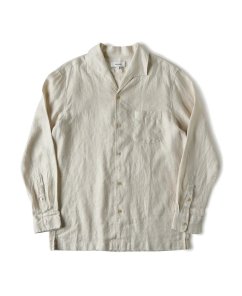 Ľanová košeľa s talianskym vintage golierom | Béžová