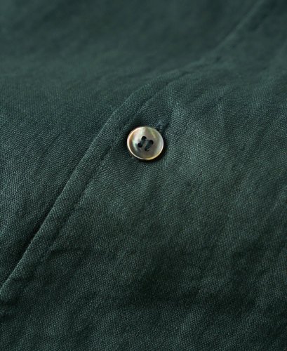Vintage Italian Camp Collar Linen Shirt | Ocean Green - Size: M