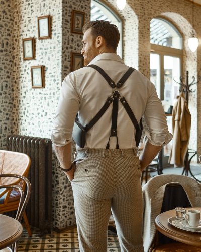 Suspenders With Holsters | Dark Brown - Suspenders size: S/M