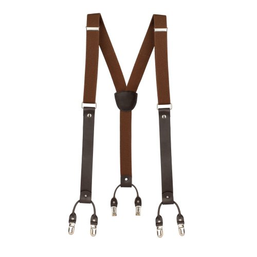 Leather Front Suspenders | Dark Brown
