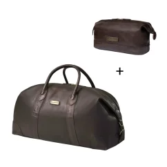 Set | Weekender DAVID & Dopp Kit RUBY | Coffee Brown
