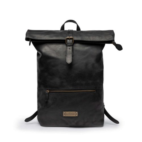 Celokožený ruksak RYAN | 20 - 25 l | Čierny