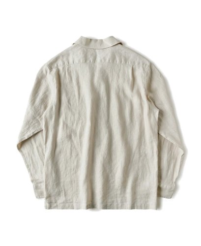 Ľanová košeľa s talianskym vintage golierom | Béžová