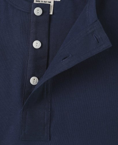 Vintage henley tričko s krátkym rukávom | Námorná modrá