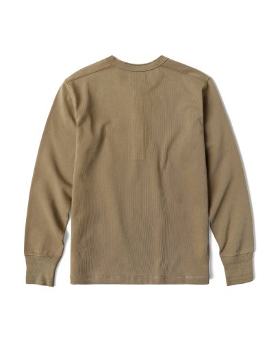 Henley tričko s dlhým rukávom | Khaki - Veľkosť: XL