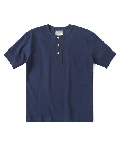 Vintage Short Sleeved Henley T-Shirt | Navy - Size: S