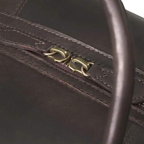 Veľká celokožená víkendovka DAVID | 60 - 80 l | Kávová