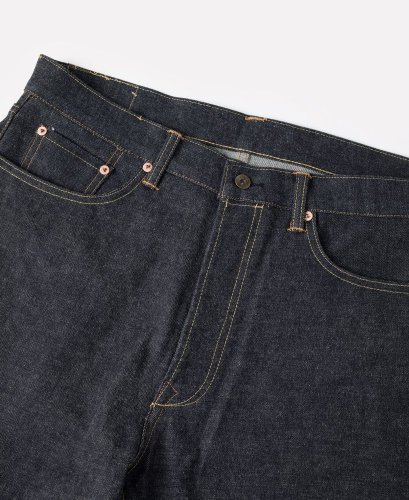 Džínsy z ťažkého raw selvedge denimu |  Indigo - Veľkosť nohavíc: W32