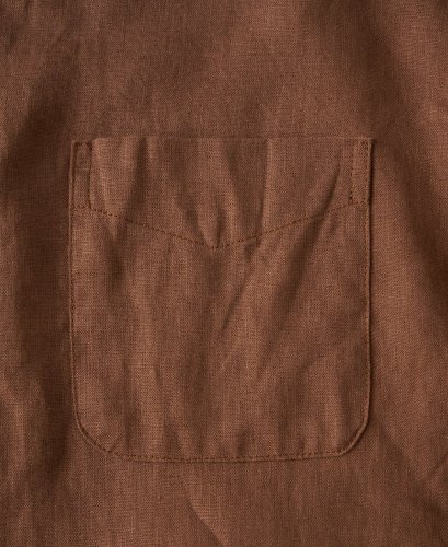 Ľanová košeľa s talianskym vintage golierom | Hrdzavá