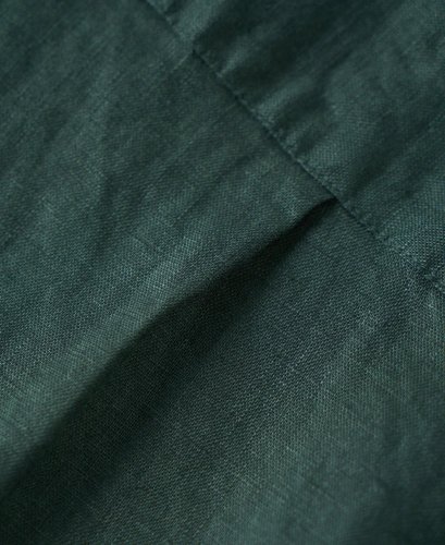 Ľanová košeľa s talianskym vintage golierom | Oceánovo zelená