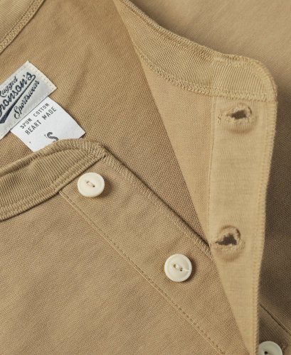 Henley tričko s krátkym rukávom | Khaki