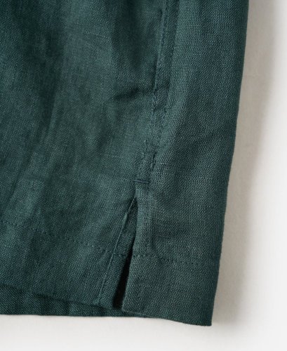 Vintage Italian Camp Collar Linen Shirt | Ocean Green - Size: M