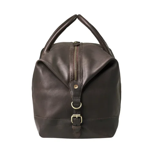 Veľká celokožená víkendovka DAVID | 60 - 80 l | Kávová