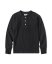 Long Sleeved Henley T-Shirt | Black - Size: XL