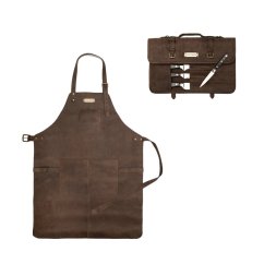 Set | Leather Apron BOB & Knive Bag BLADE | Coffee Brown