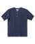 Vintage Short Sleeved Henley T-Shirt | Navy - Size: S