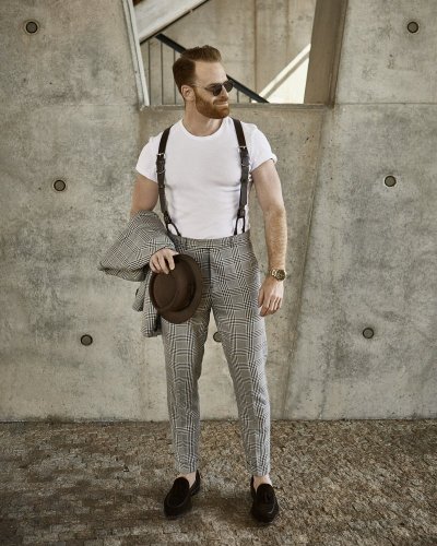 Full Leather Suspenders | Dark Brown - Suspenders size: XXL
