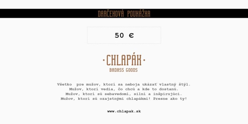 Darčeková poukážka | 50 €