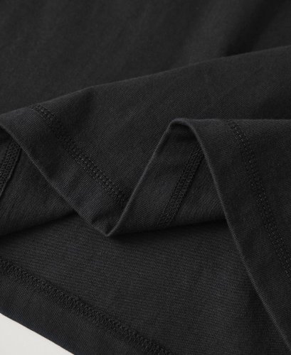 Tubulárne henley tričko s krátkym rukávom | Čierne